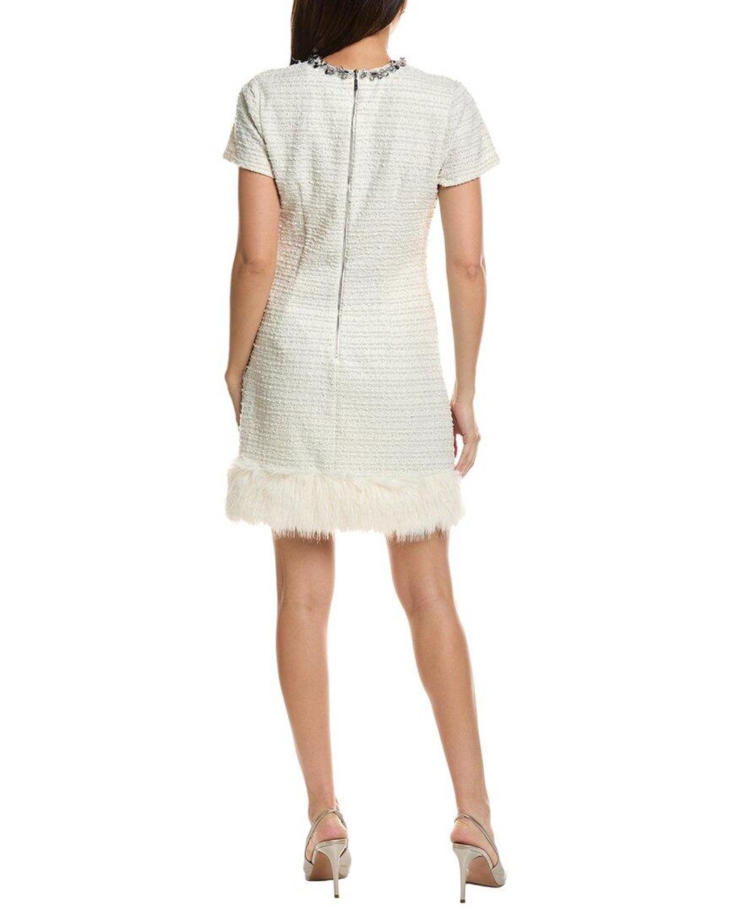 Tahari White Textured Mini Dress