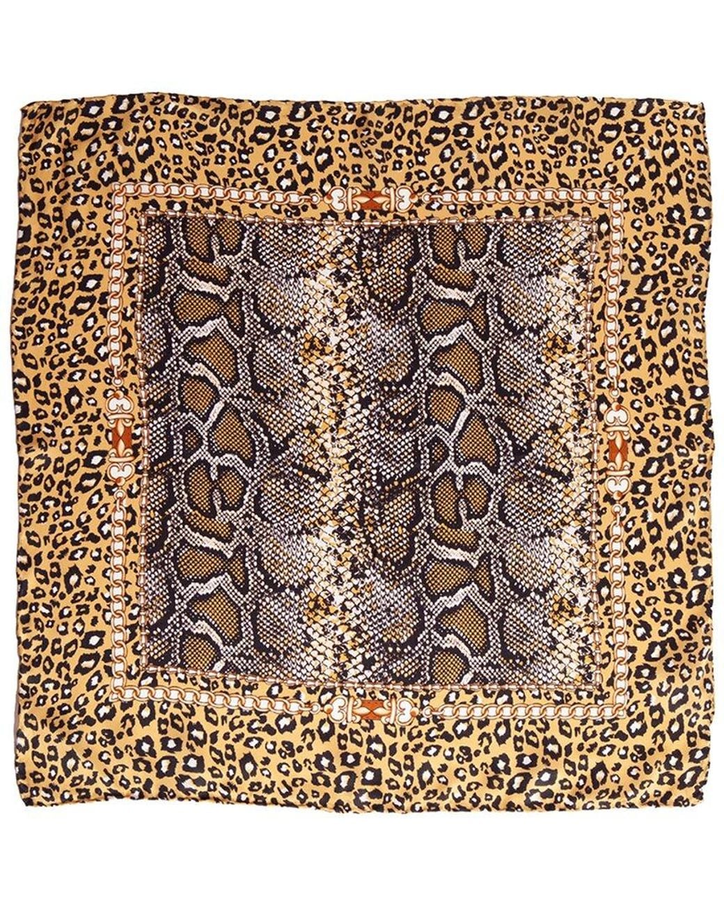 Blue Pacific Metallic Safari Silk Square Neckerchief
