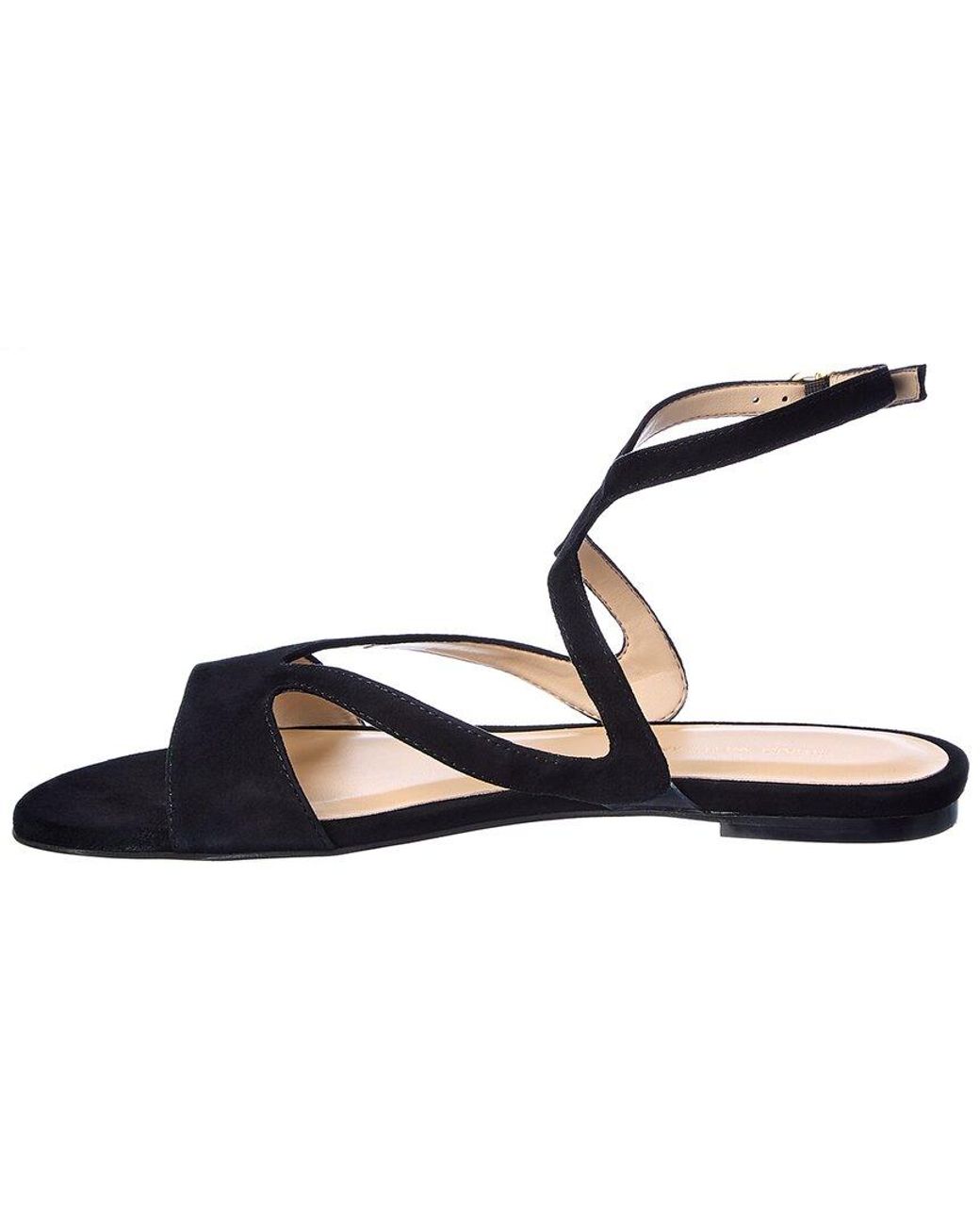 stuart weitzman black flat sandals