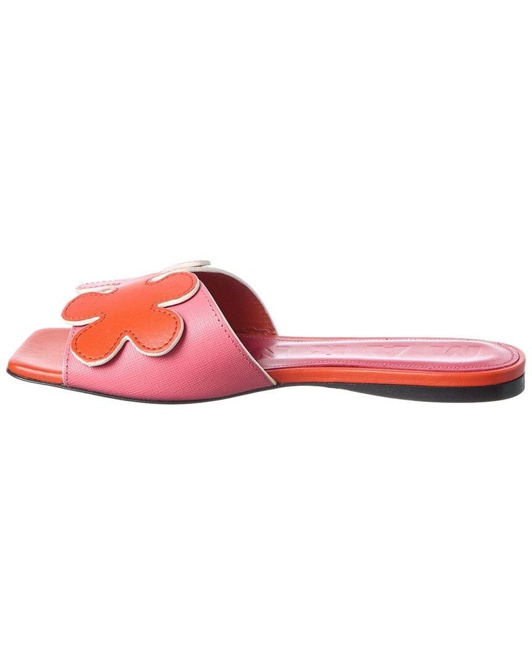Marni Red Leather Ballerina Flat