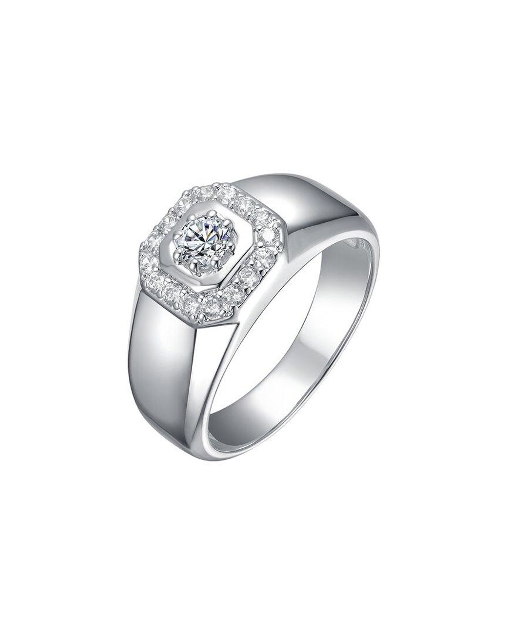 Rachel Glauber White Plated Cz Ring for men