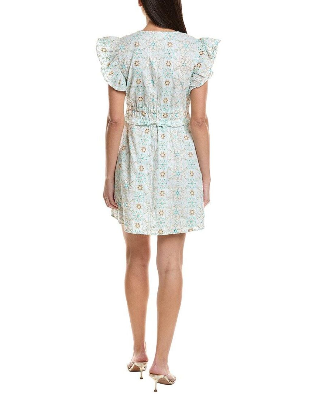 Sail To Sable White V-Neck Flutter Sleeve Mini Dress