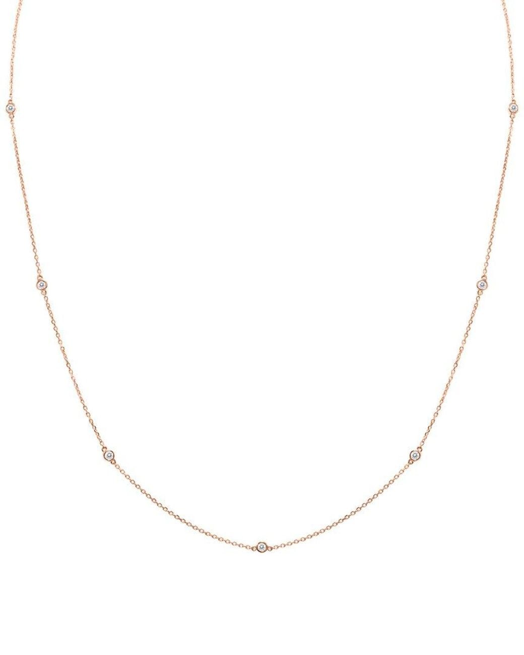 Diamond Select Cuts White 14K Rose 0.25 Ct. Tw. Diamond Necklace
