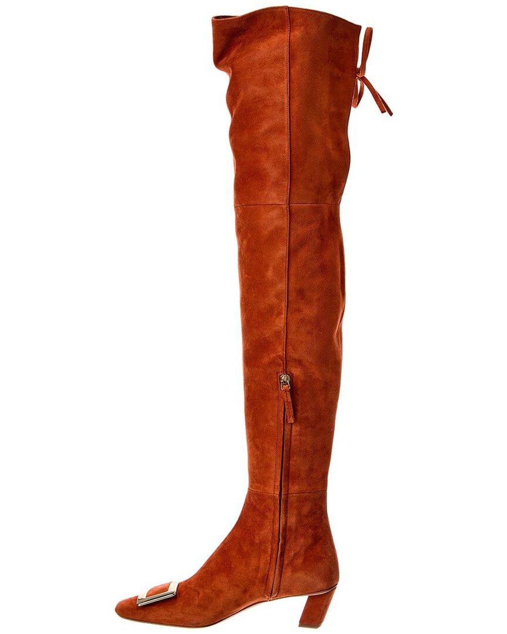 Roger Vivier Brown Suede Thigh-High Boot