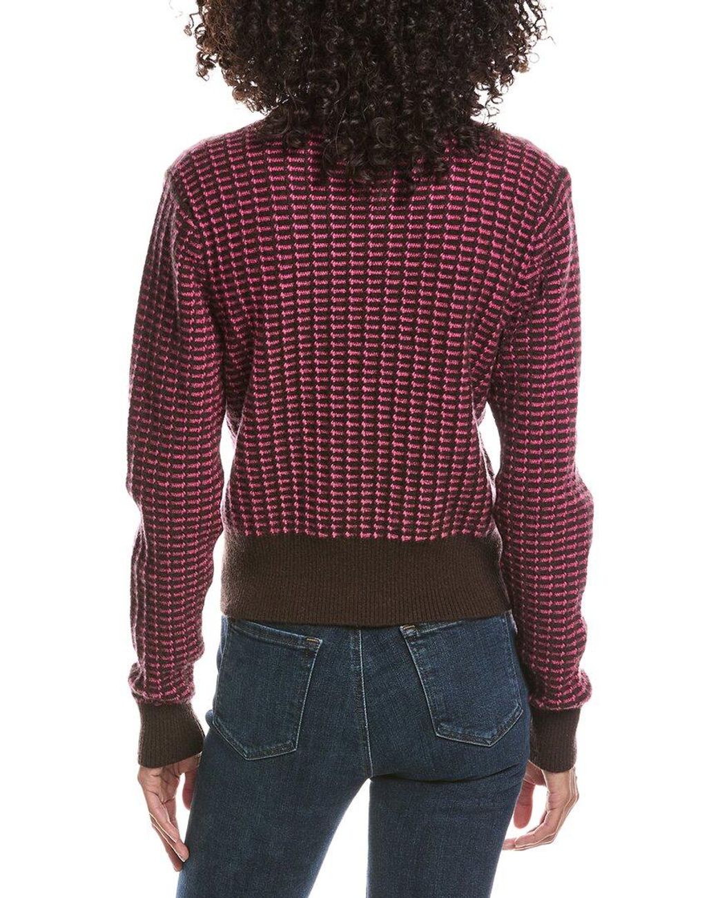 Brodie Cashmere Red Ethereal Stitch Crewneck 100% Cashmere Sweater