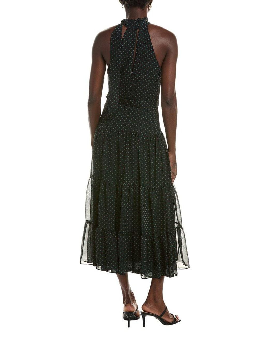 Maison Tara Black Sleeveless Midi Dress
