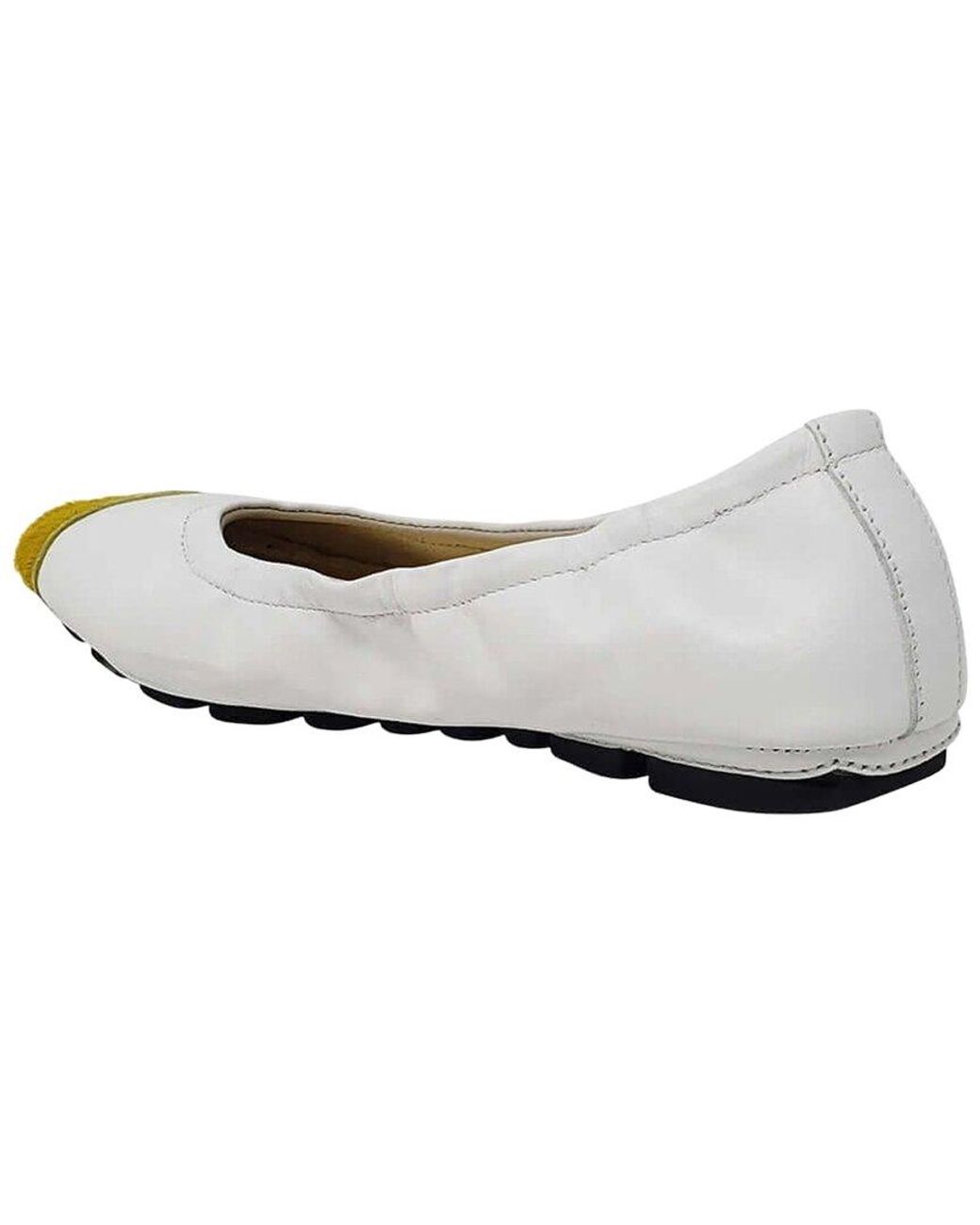 Madison Maison White Calf Hair Leather Ballet