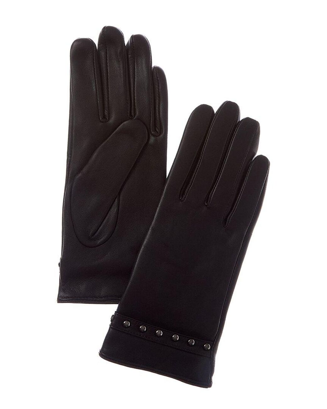 Sofiacashmere Blue Sofiacashmere Cashmere-Lined Nappa Leather Gloves