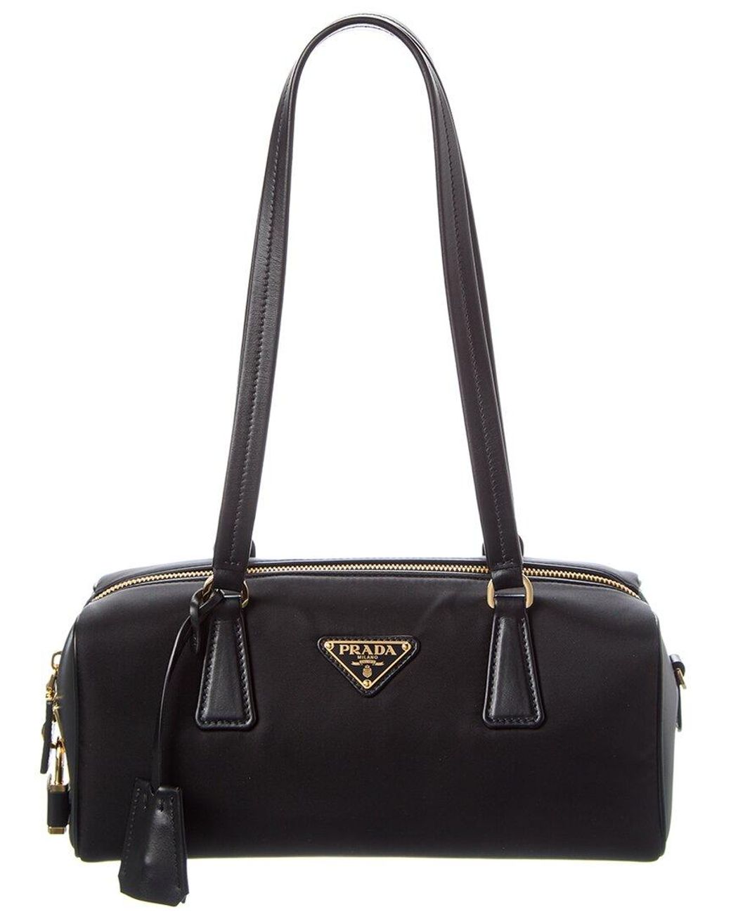 PRADA*Re-Nylon and leather medium top-handle bag*送料込 Prada Medium Re-Nylon & Leather Top Handle Shoulder Bag in