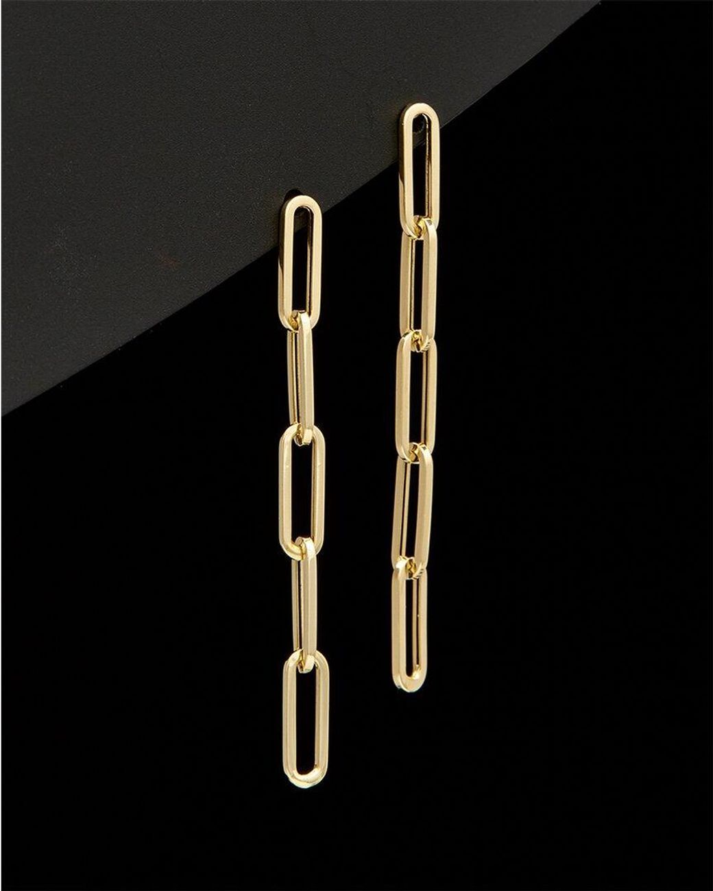 Italian Gold Black 14k Paperclip Earrings