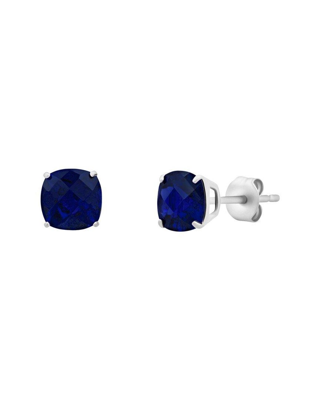 MaxColor Blue 14K 2.10 Ct. Tw. Lab-Grown Created Sapphire Stud Earrings