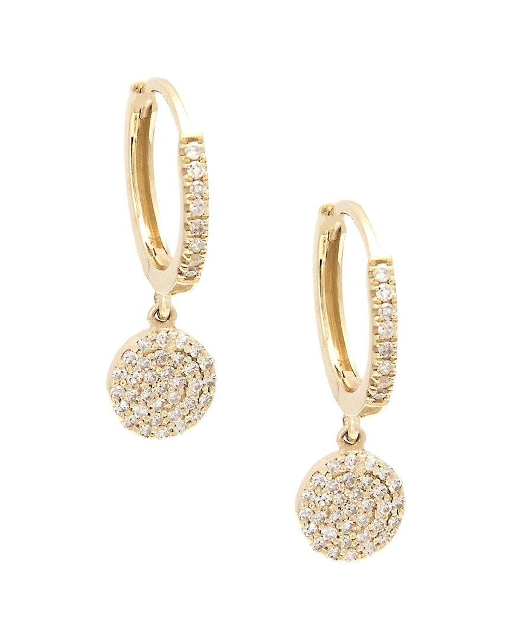 Diamond Select Cuts Metallic 14k 0.25 Ct. Tw. Diamond Charm Mini Hoops