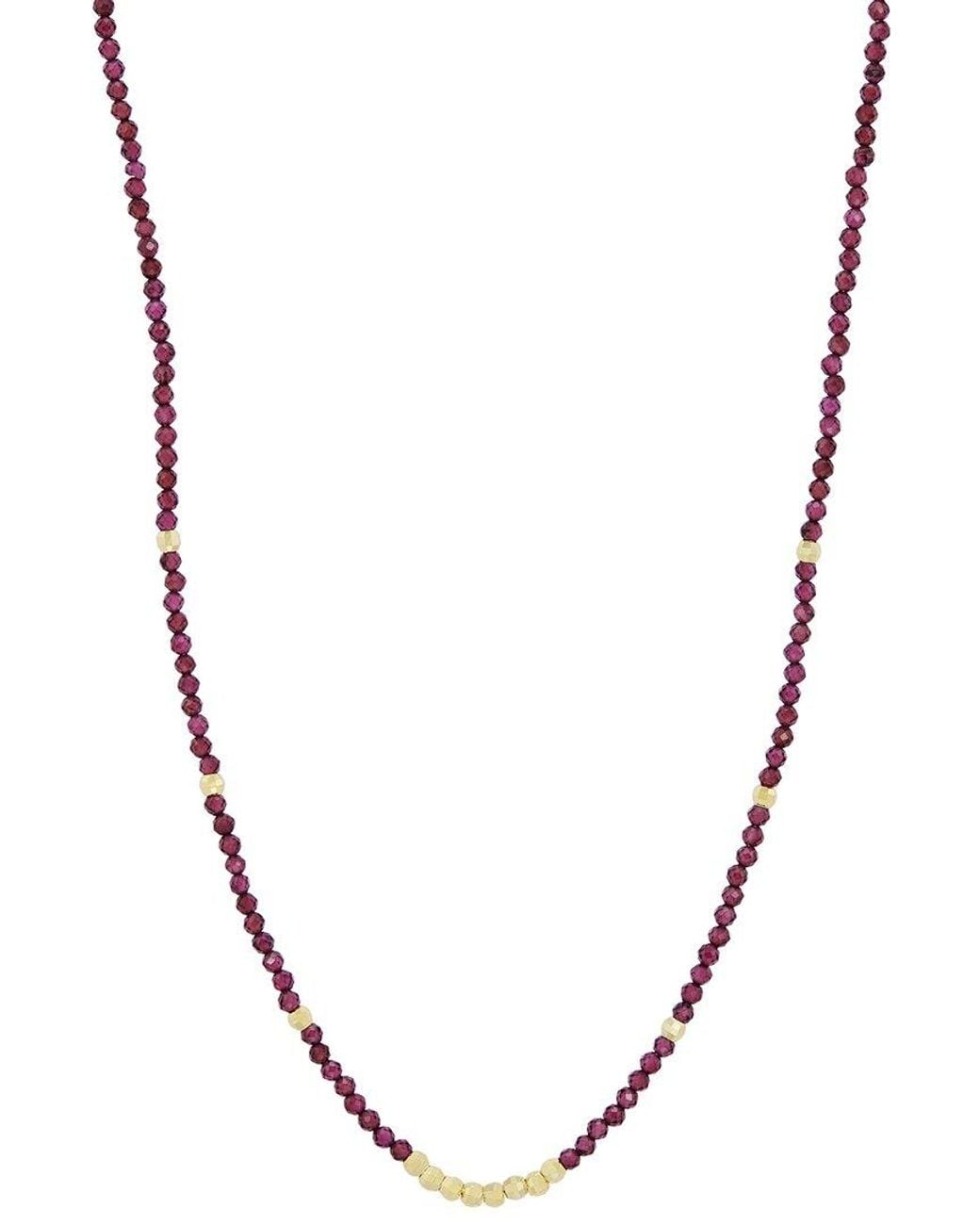 Savvy Cie Metallic 18K Plated Cz Beads Necklace