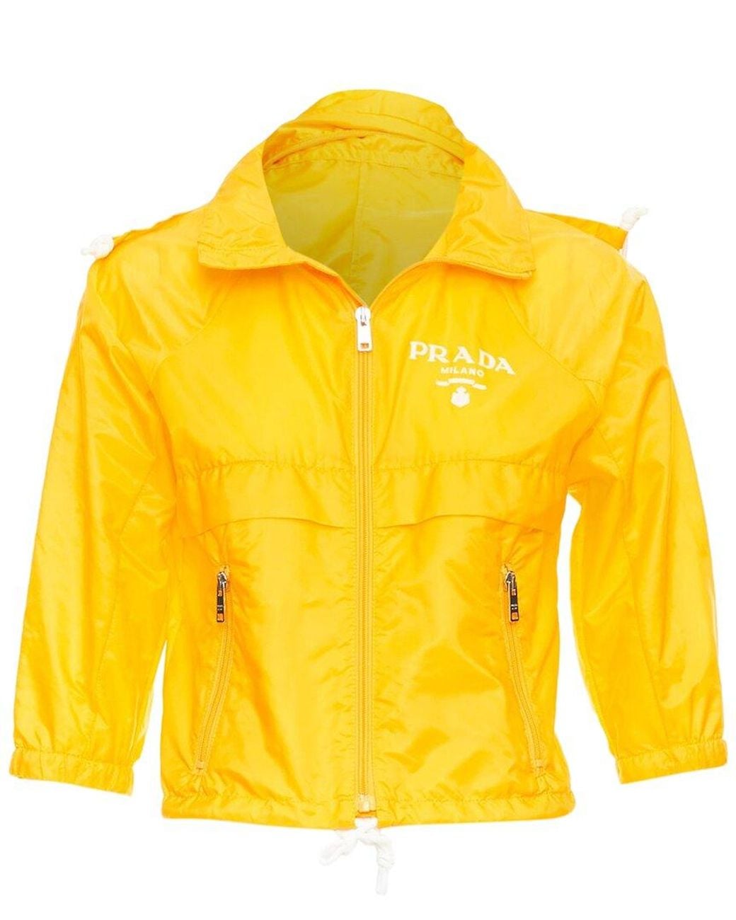 Prada Yellow 2021 Re-Nylon Cropped Windbreaker, Size It (Authentic Pre-Loved)