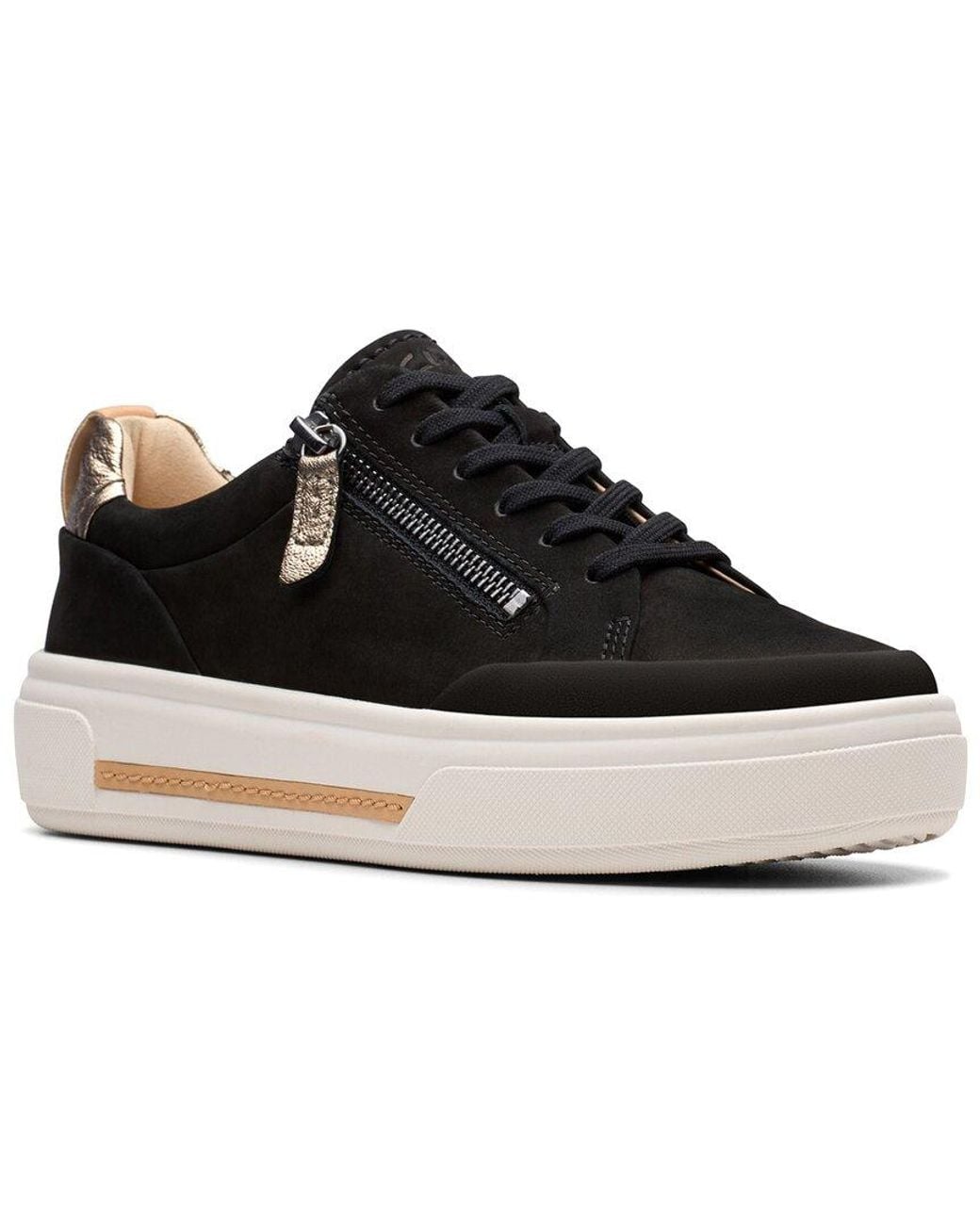 Clarks Black Hollyhock Zip Nubuck Sneaker