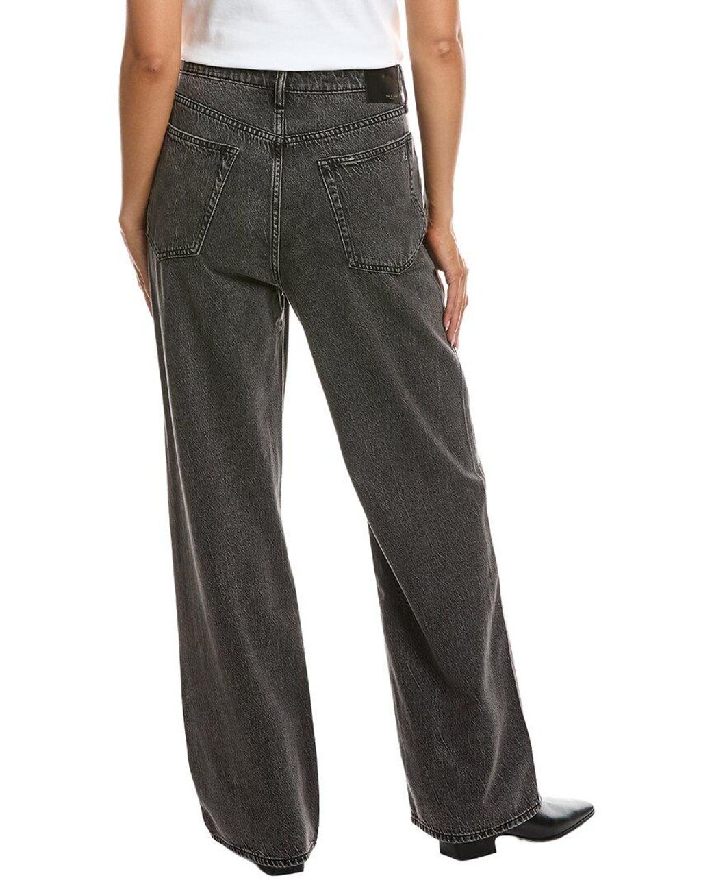 Rag & Bone Gray Featherweight Logan Mid Rise Wide Leg Jean