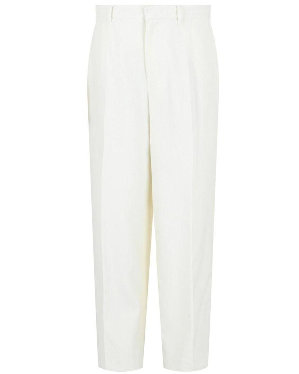 Givenchy White Extra-Wide Leg Wool & Mohair-Blend Pant for men