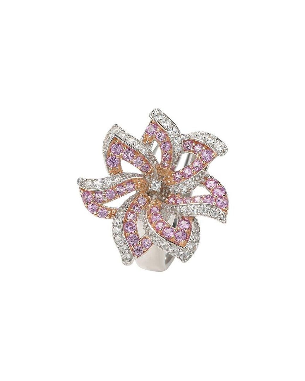 Suzy Levian White 0.02 Ct. Tw. Diamond & Sapphire Ring