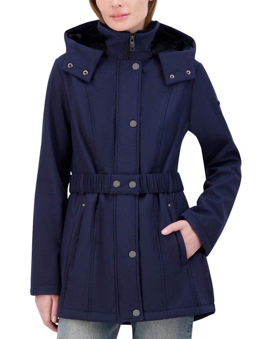 Nautica Belted Softshell Jacket in Blue Lyst UK