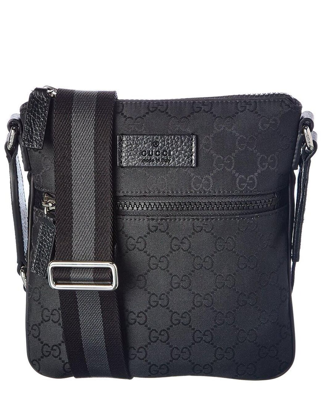 Gucci Small Gg Nylon Messenger Bag in Black Lyst UK