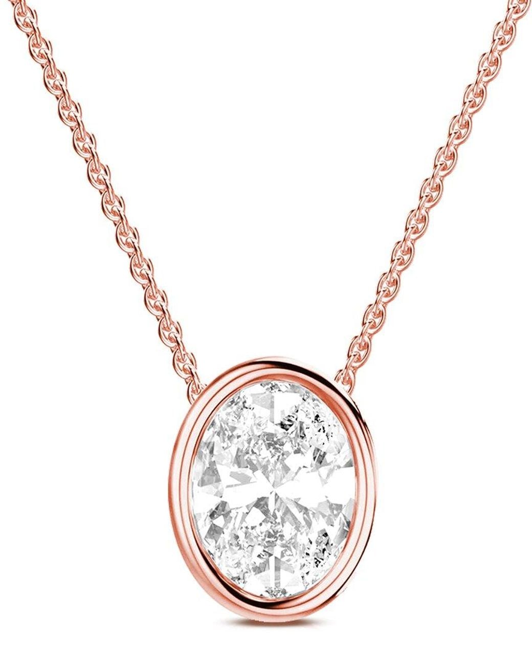 Amairah Metallic 14K 5.00 Ct. Tw. Lab-Grown Diamond Solitaire Pendant Necklace