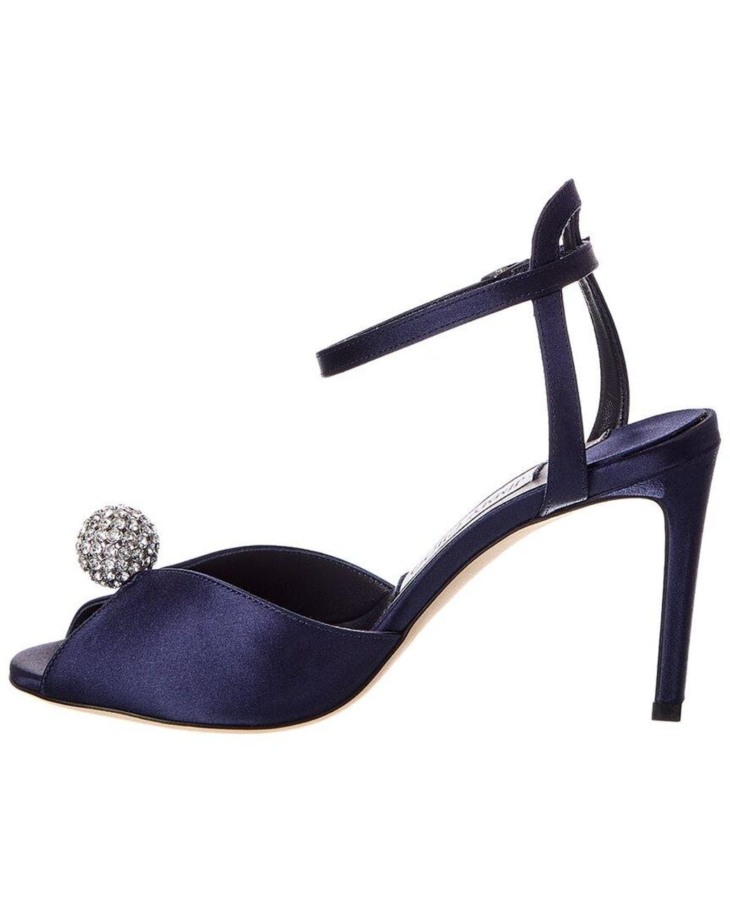 Jimmy Choo Blue Sacora 85 Satin Sandal