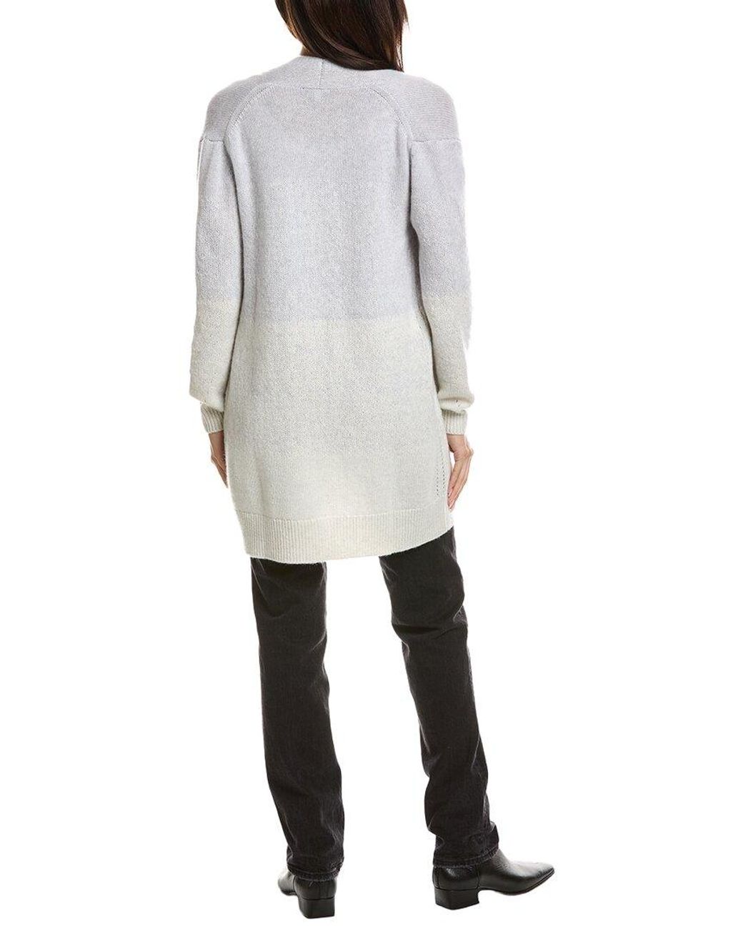 Forte White Ombre 100% Cashmere Cardigan