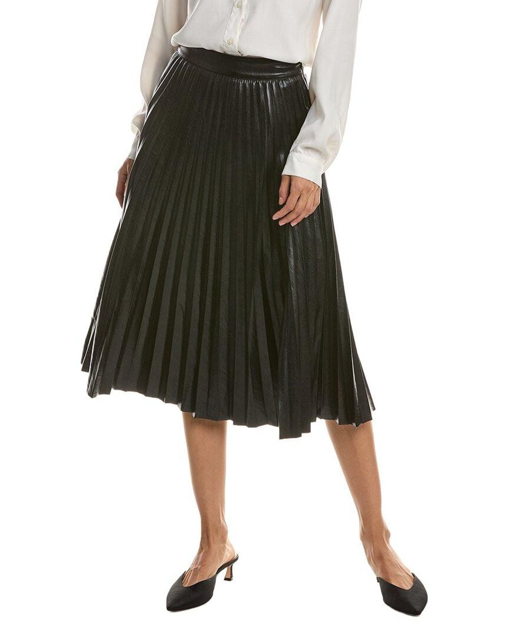 Tahari Green Pleated Midi Skirt