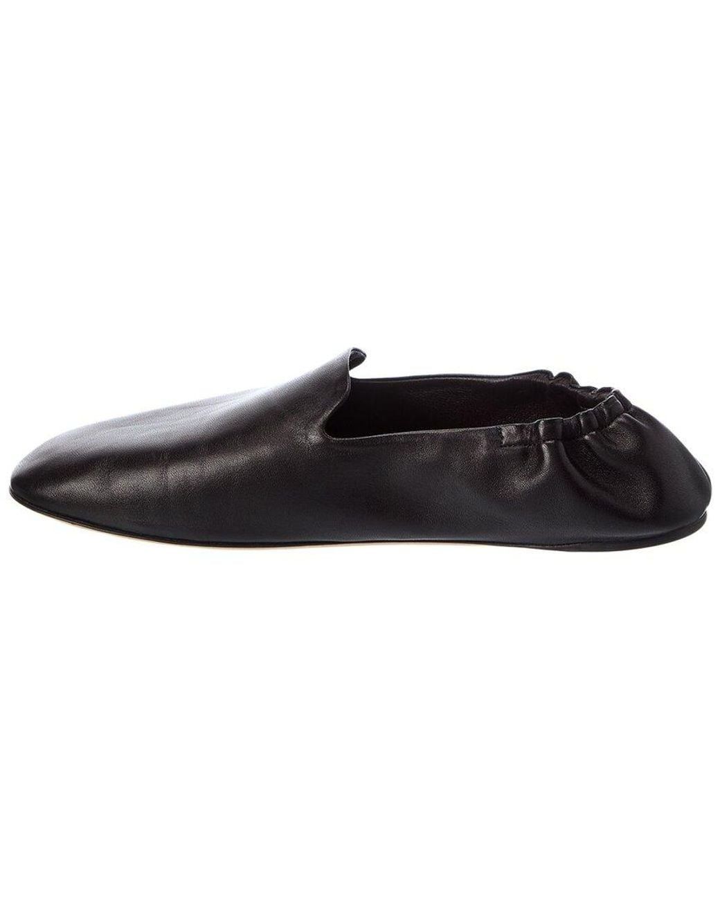 The Row Black Casa Leather Slipper