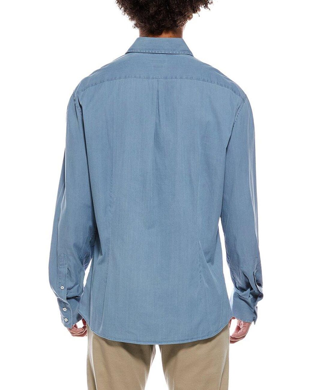 Brunello Cucinelli Blue Solid Shirt for men