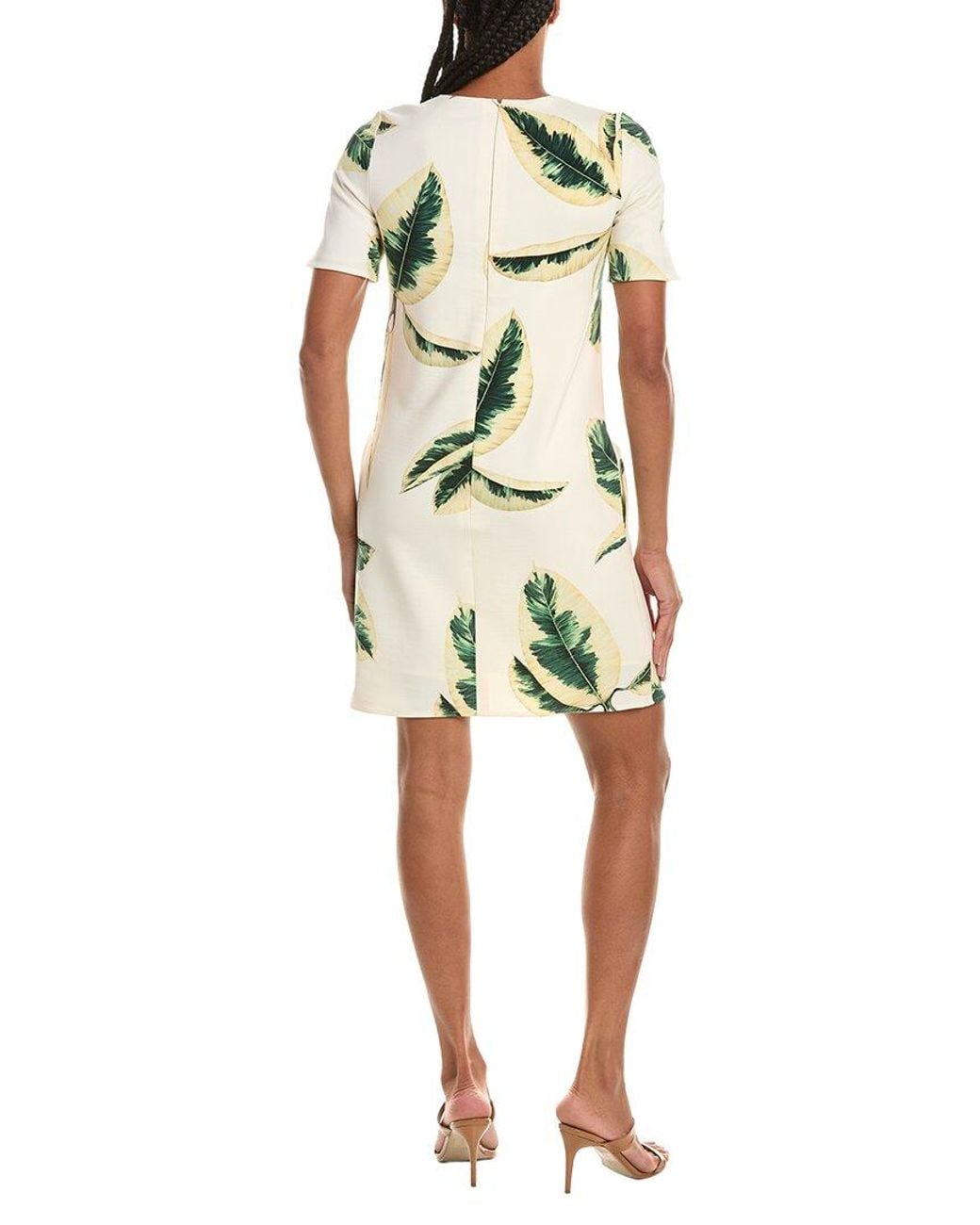 Oscar de la Renta Green Ficus Wool-Bend Mini Dress