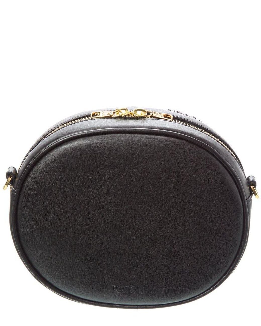 Patou Black Le Jp Leather & Shearling Shoulder Bag