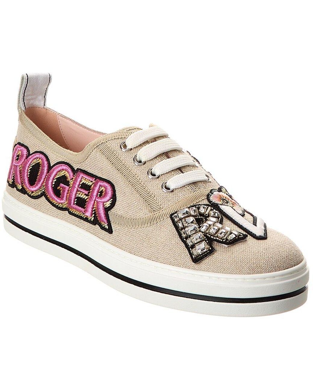 Roger Vivier White Canvas Sneaker