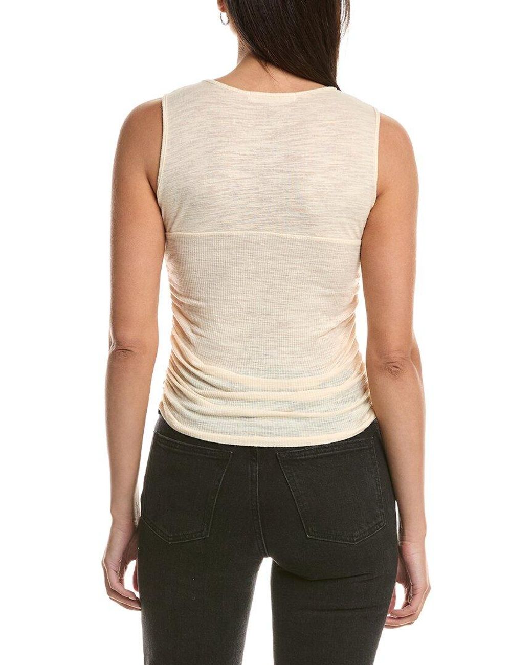 Project Social T White Cristalla Mixed Rib Tank