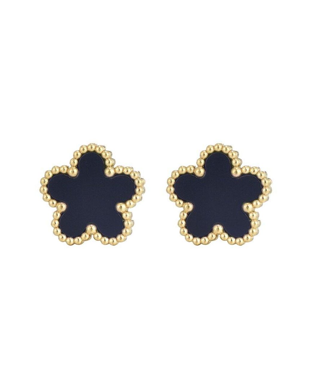 Adornia Metallic 18K Plated Stainless Steel 5-Leaf Clover Stud Earrings