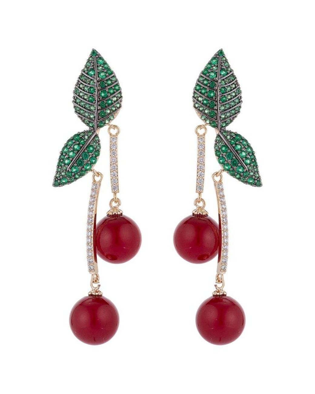 Eye Candy LA White Luxe Collection Cz Cherry Earrings