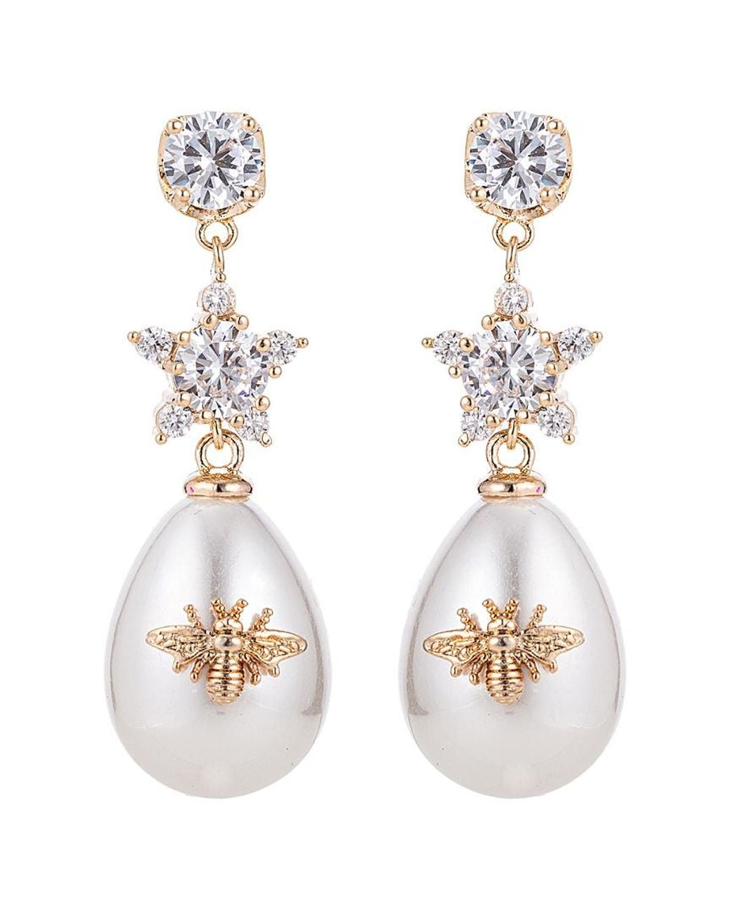 Eye Candy LA White 18k Plated Earrings