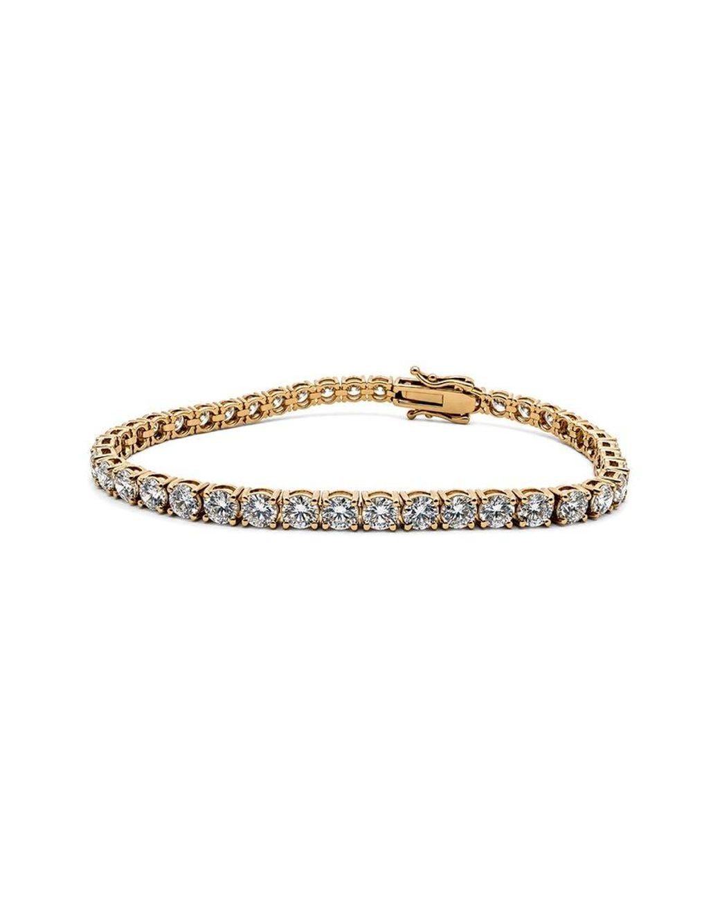 Prince Diamond & Jewelry Metallic 14K 10.00 Ct. Tw. Lab-Grown Diamond Tennis Bracelet