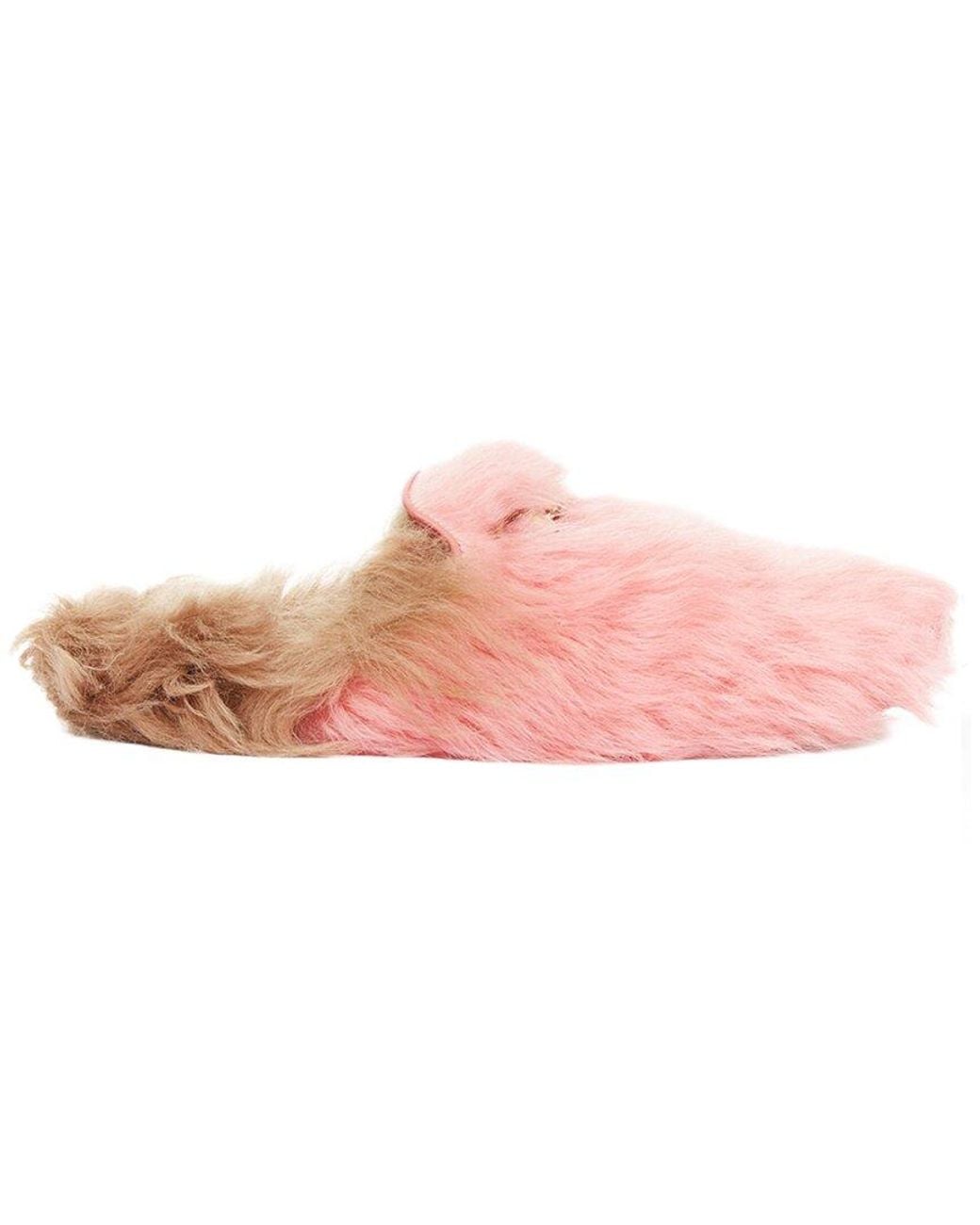 Gucci Pink Fur Princetown Horsebit Mule (Authentic Pre-Loved)