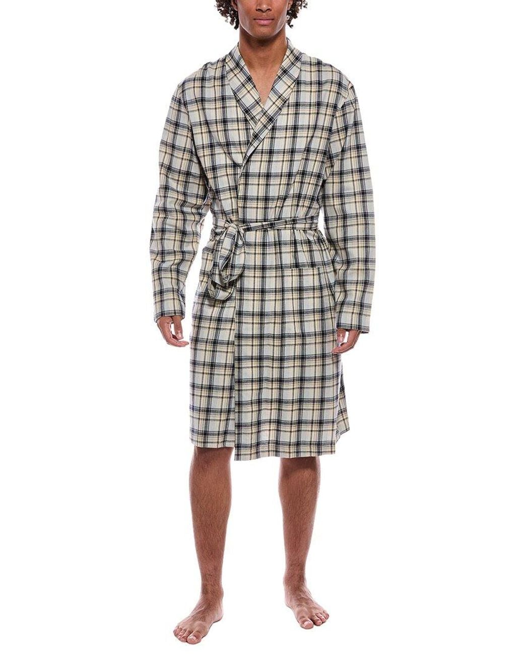 Hanro White Flannel Robe for men