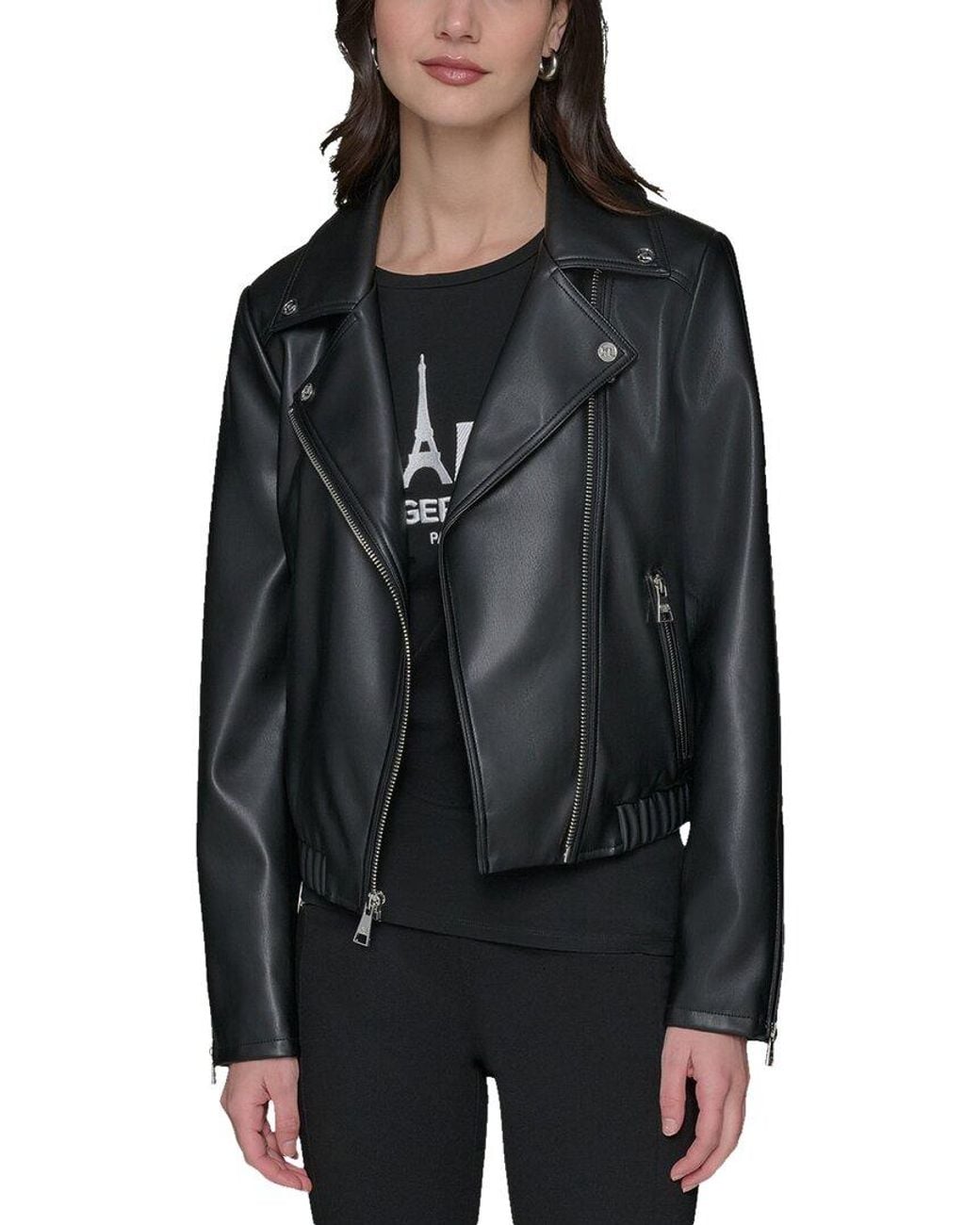 Karl Lagerfeld Black Moto Jacket