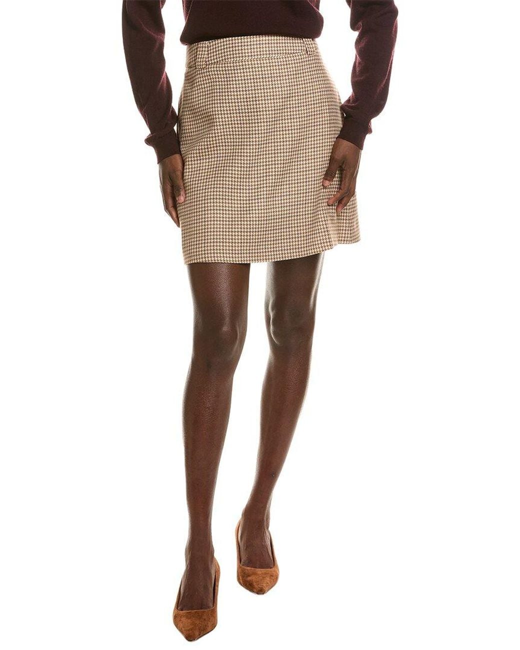 tyler boe Natural Twiggy Houndstooth Skirt