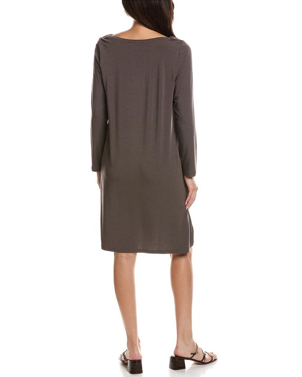 Eileen Fisher Brown Cowl Neck Dress