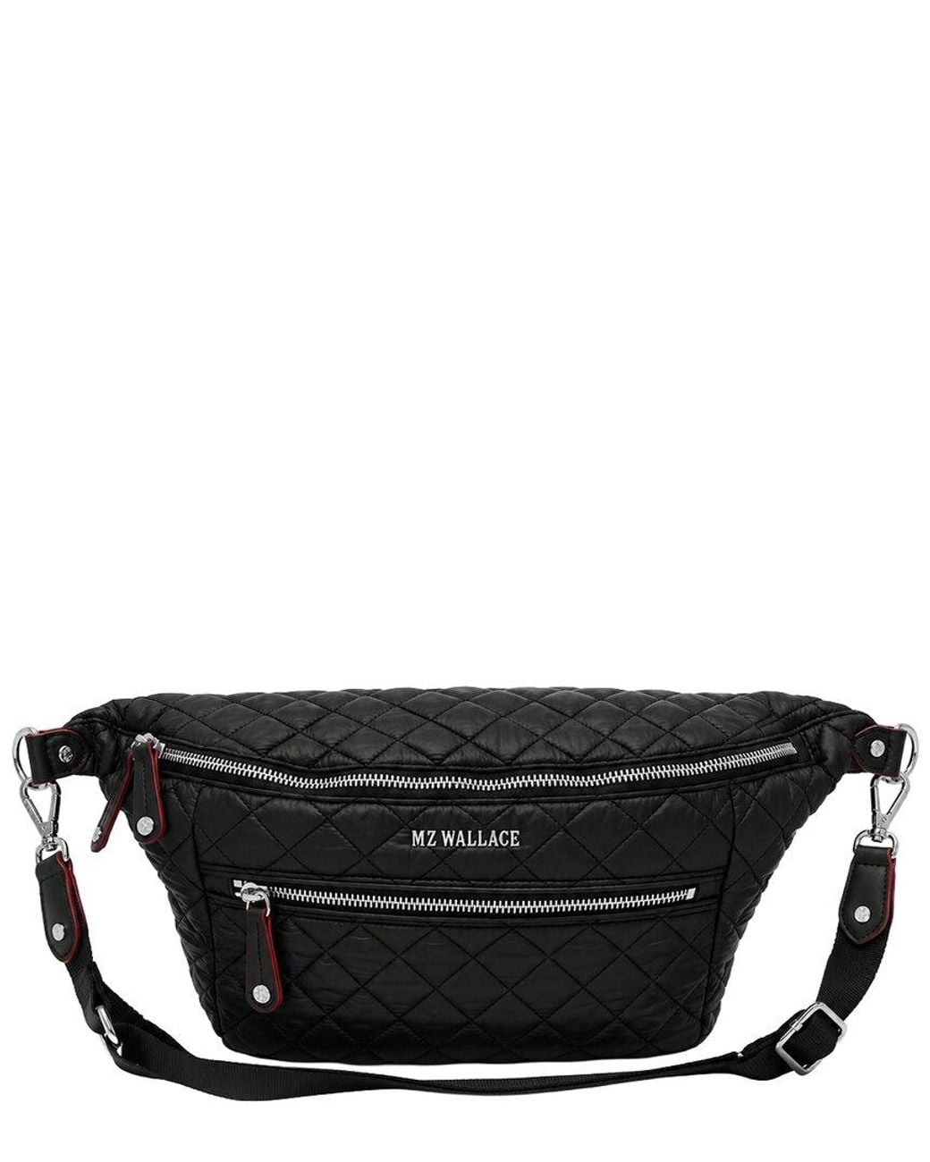 MZ Wallace Black Crosby Nylon & Leather Sling Bag