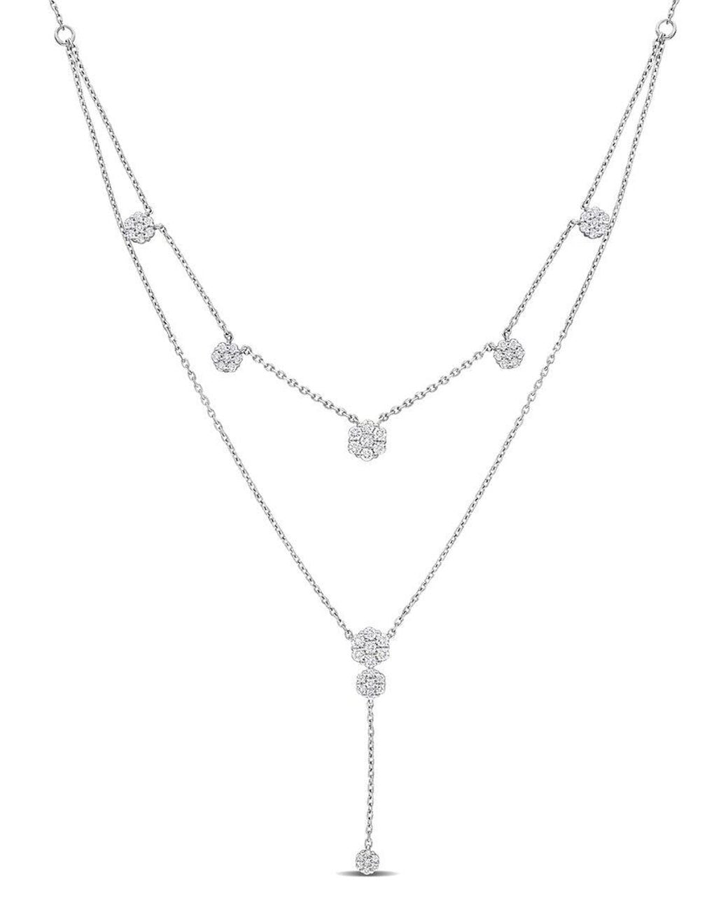 Rina Limor White 14k 0.58 Ct. Tw. Diamond Station Lariat Necklace