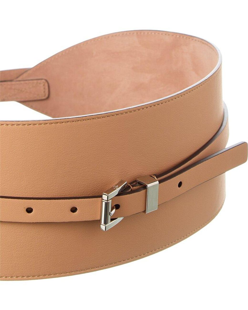 Michael Kors Wide Wrap Leather Waist Belt in Brown | Lyst
