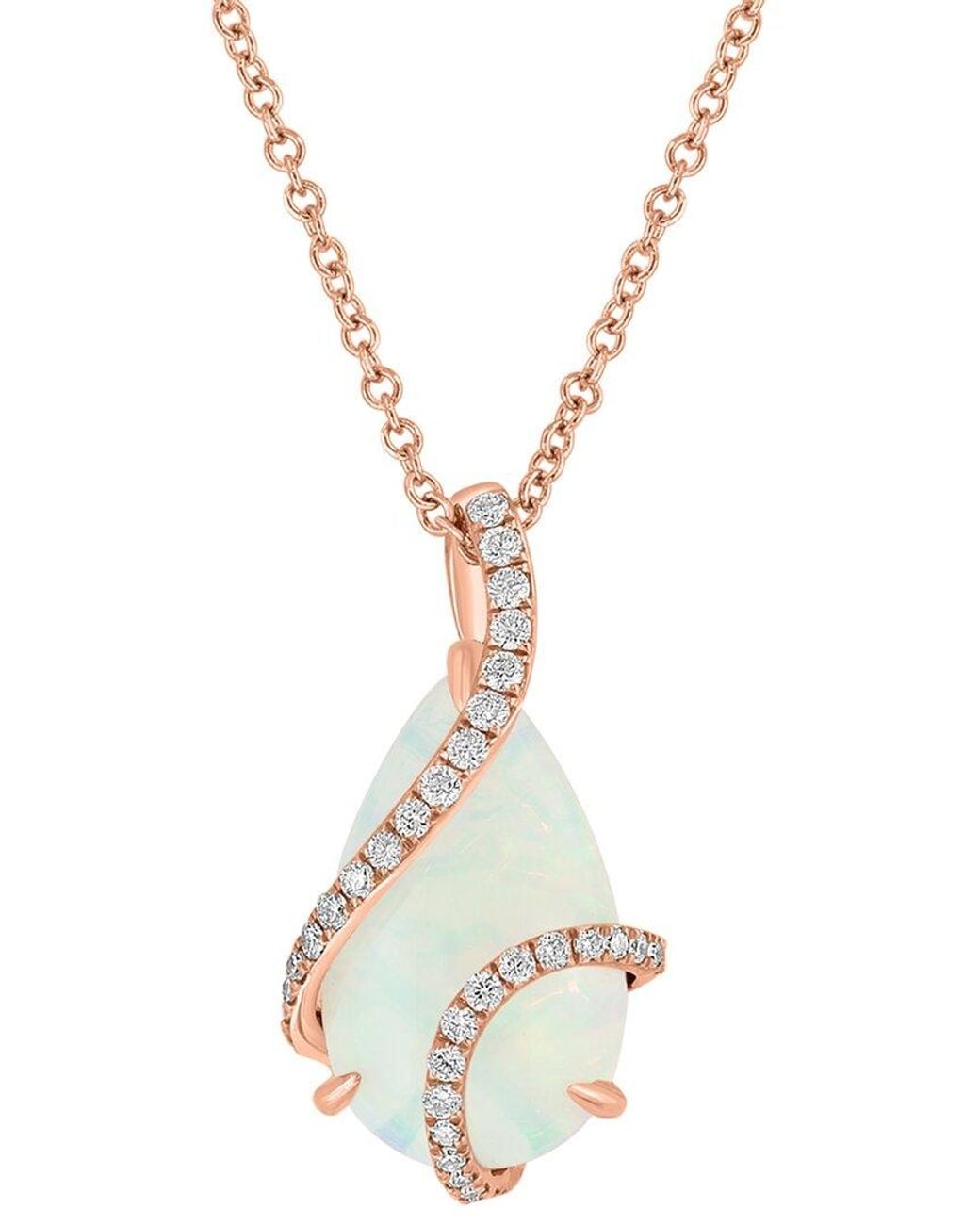 Effy Fine Jewelry Metallic 14K Over 2.86 Ct. Tw. Diamond & Opal Necklace