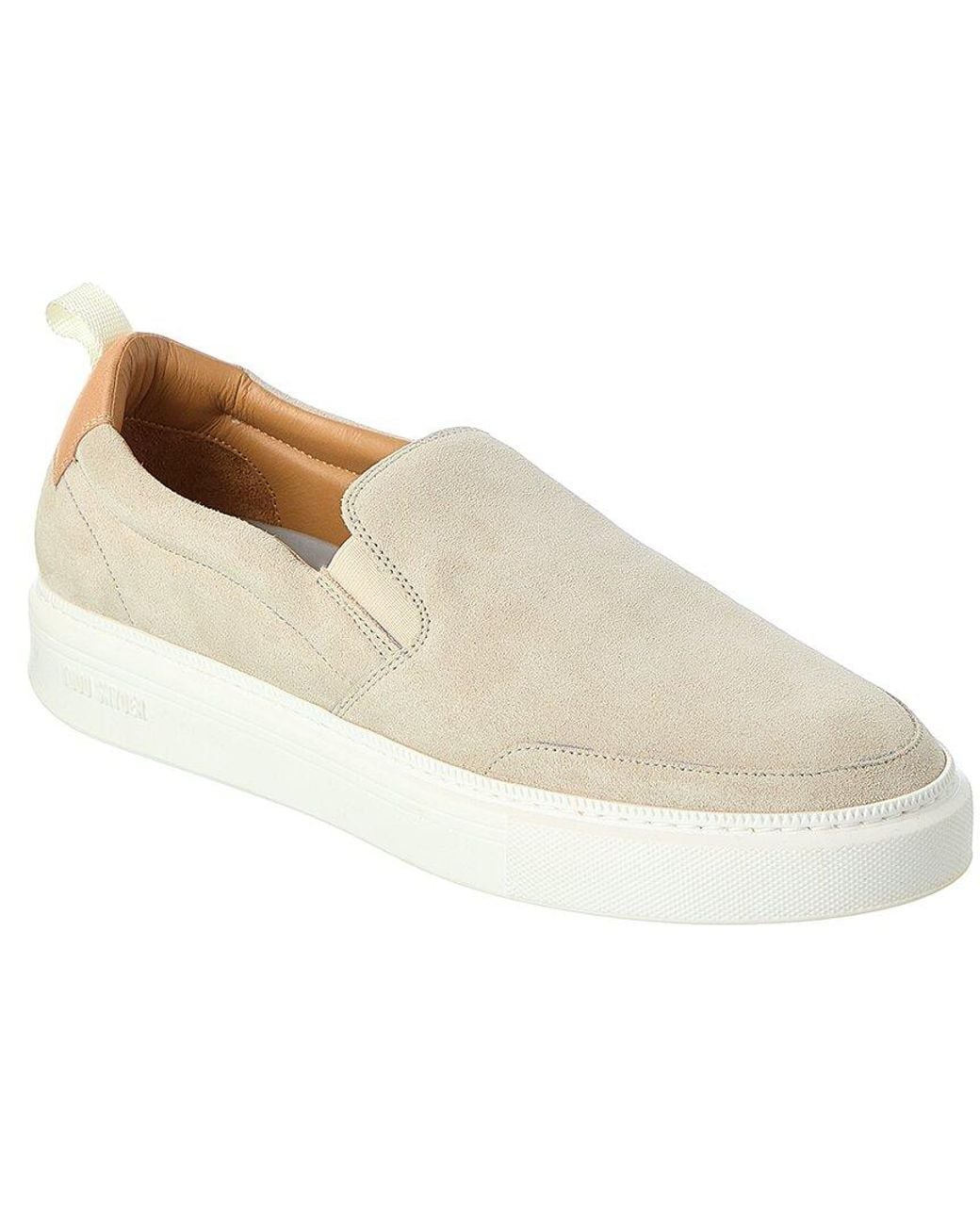 Todd Snyder White Cup Sole Suede Slip-On Sneaker for men