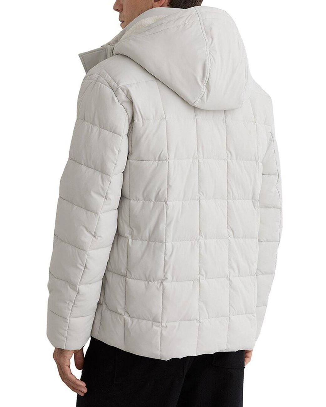 Reiss Gray Klause Borg Lined Quilted Casual Jacket for men