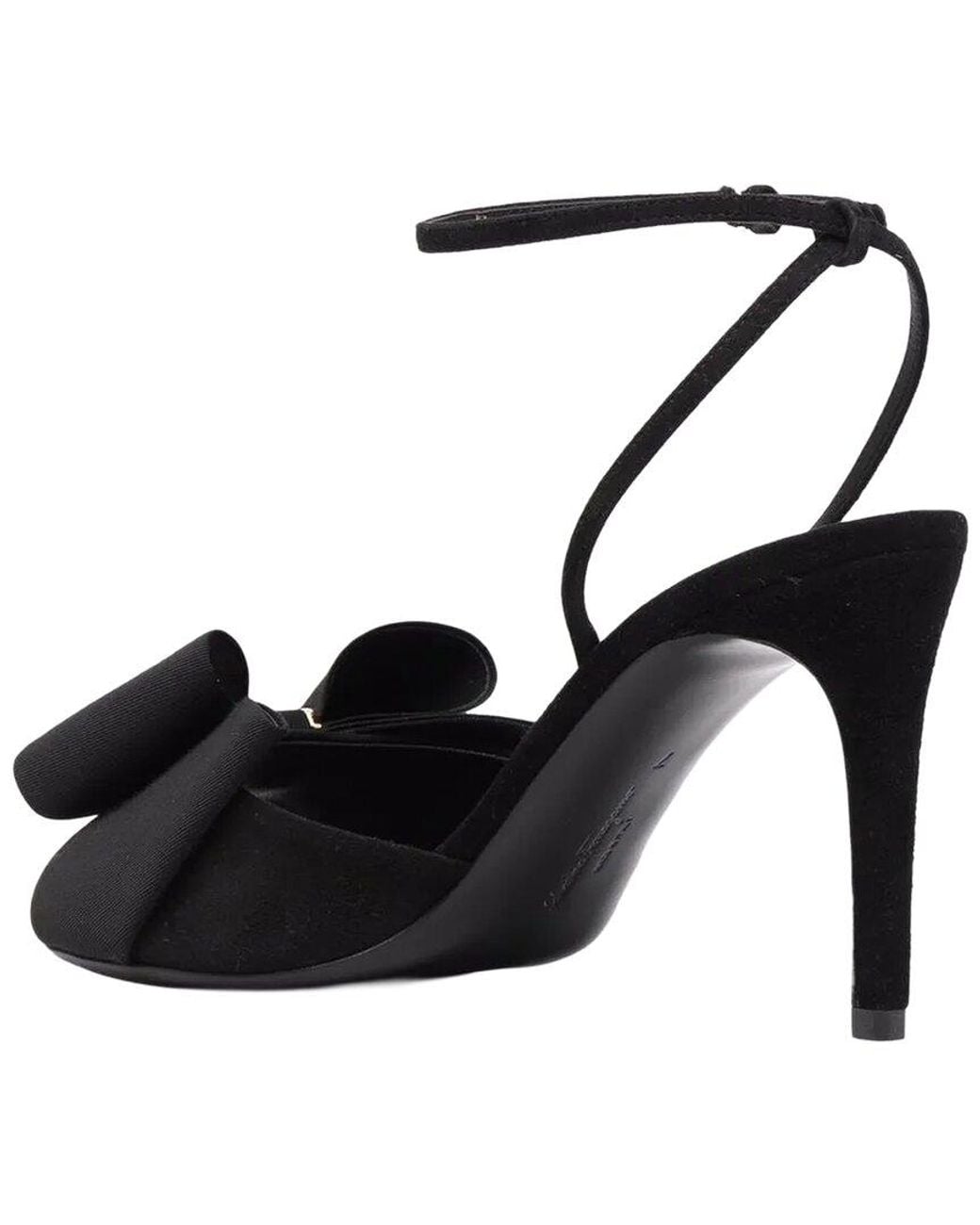Ferragamo Black 95Mm Vara-Bow Leather Sandal